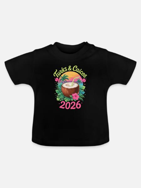 Turks- und Caicosinseln - Baby Bio-T-Shirt mit Rundhals - Schwarz