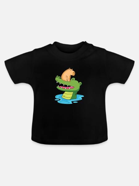 Capibara Capybara - Baby Bio-T-Shirt mit Rundhals - Schwarz
