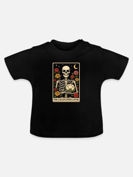 Blumenkohl Tarot - Baby Bio-T-Shirt mit Rundhals - Schwarz