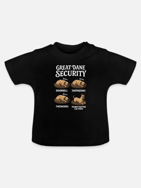 Deutsche Dogge - Baby Bio-T-Shirt mit Rundhals - Schwarz
