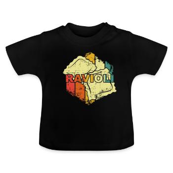 Ravioli Nudeln - Baby Bio-T-Shirt mit Rundhals - Schwarz - Vorne