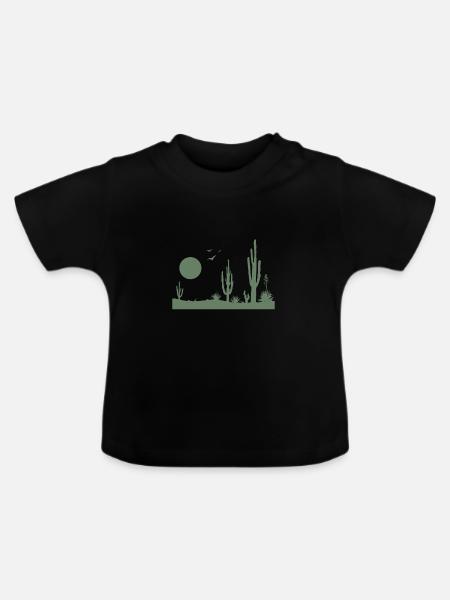 Wüste Wüstenlandschaft - Baby Bio-T-Shirt mit Rundhals - Schwarz