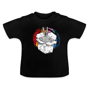 Nudeln - Baby Bio-T-Shirt mit Rundhals - Schwarz - Vorne
