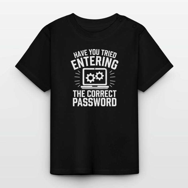 Support Administrateur Nerd Computer Tech T-shirt bio col rond Bébé