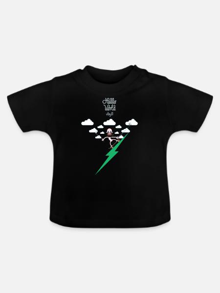 Hello World vlog_01 - Baby Bio-T-Shirt mit Rundhals - Schwarz