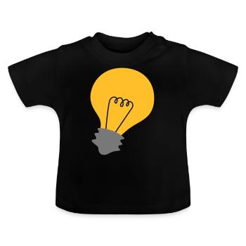 ampoule - T-shirt bio col rond Bébé - noir - Devant
