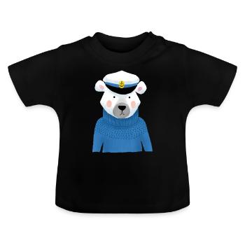 Seebär - Baby Bio-T-Shirt mit Rundhals - Schwarz - Vorne