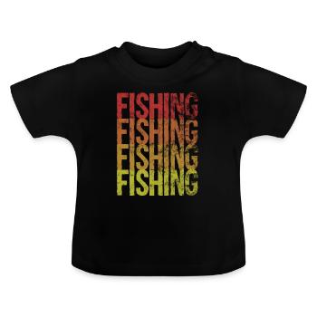 Pêche Pêche Pêche - T-shirt bio col rond Bébé - noir - Devant