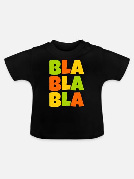 buntes Bla bla bla - Baby Bio-T-Shirt mit Rundhals - Schwarz