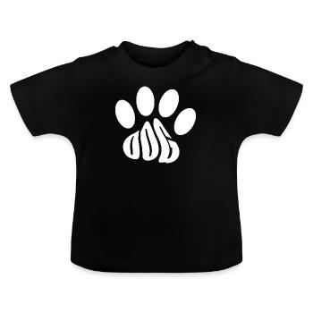 Dog paw text form - Baby Organic T-Shirt with Round Neck - black - Front