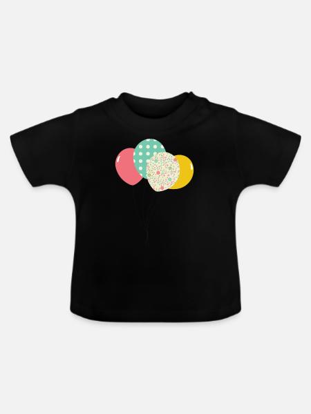 luftballons - Baby Bio-T-Shirt mit Rundhals - Schwarz