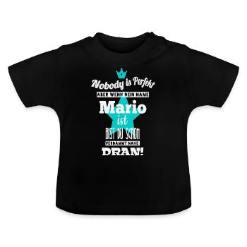 Nom des hommes de Mario cadeaux cool prénoms - T-shirt bio col rond Bébé - noir - Devant