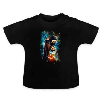 Cheval hilarant grande bouche eau éclaboussures - T-shirt bio col rond Bébé - noir - Devant