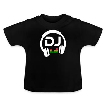 DJ Headphone - Baby Bio-T-Shirt mit Rundhals - Schwarz - Vorne