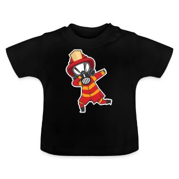 Firefighter Firefighter Junior Gift - Baby Organic T-Shirt with Round Neck - black - Front