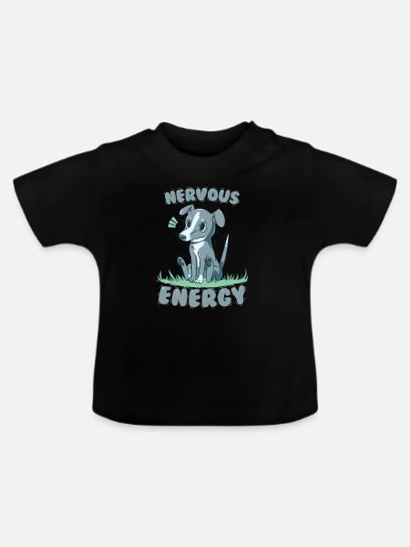 Nervöse Energie Windhund - Baby Bio-T-Shirt mit Rundhals - Schwarz