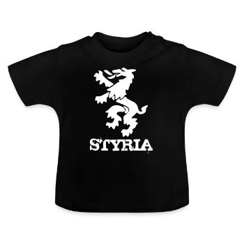 Steiermark - Baby Bio-T-Shirt mit Rundhals - Schwarz - Vorne