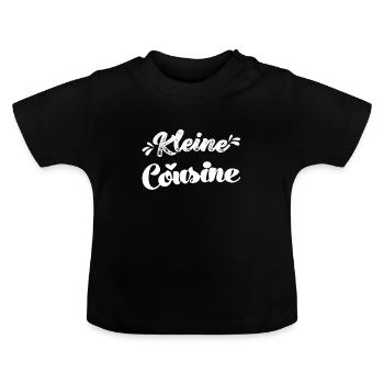 Kleine Cousine Geburt Baby Nachwuchs Babyparty - Baby Bio-T-Shirt mit Rundhals - Schwarz - Vorne