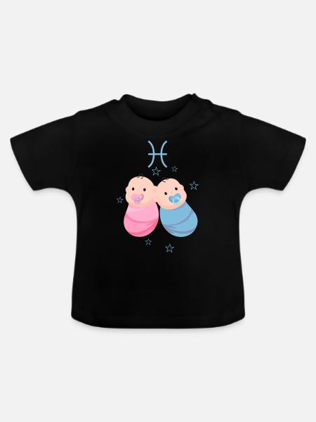 twin - Baby Organic T-Shirt with Round Neck - black