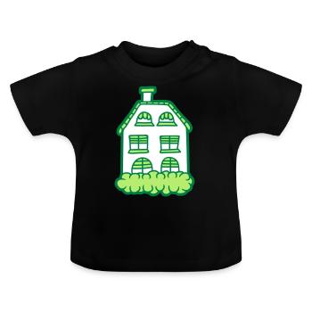 Cottage Painted House - Baby Organic T-Shirt with Round Neck - black - Front