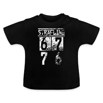 Sträfling Häftling Karneval Verkleidung Kostüm - Baby Bio-T-Shirt mit Rundhals - Schwarz - Vorne