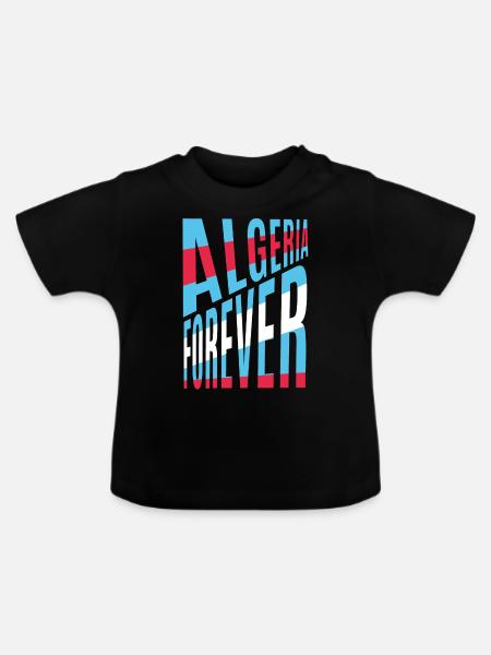 Algerien für immer - Baby Bio-T-Shirt mit Rundhals - Schwarz