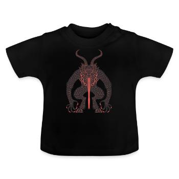 Gruss vom Krampus - Grüße Krampus Weihnachtsdämon - Baby Bio-T-Shirt mit Rundhals - Schwarz - Vorne
