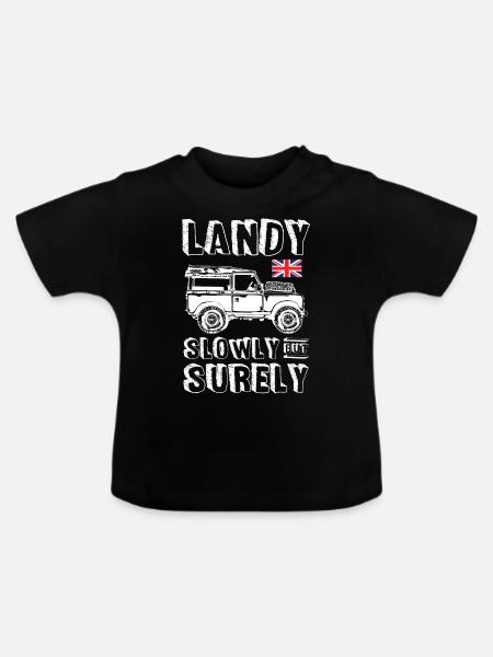 Landy Slowly But Surely - Baby Bio-T-Shirt mit Rundhals - Schwarz