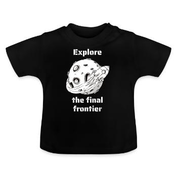 Explorez la dernière frontière rétro de l’espace extra-atmosphérique - T-shirt bio col rond Bébé - noir - Devant