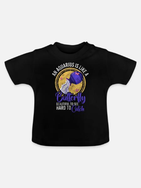 Tierkreiszeichen Sternbild - Baby Bio-T-Shirt mit Rundhals - Schwarz