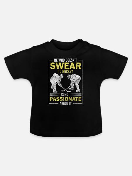 Hockey Puck Mannschaft - Baby Bio-T-Shirt mit Rundhals - Schwarz