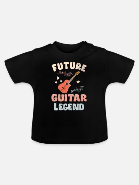 Future Guitar Legend - Baby Bio-T-Shirt mit Rundhals - Schwarz