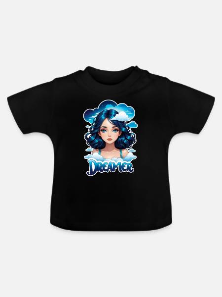 Träumer - Träumer - Träumer - Traum - Träumerei - Baby Bio-T-Shirt mit Rundhals - Schwarz