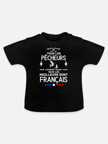 Bester französischer Fischer - Baby Bio-T-Shirt mit Rundhals - Schwarz