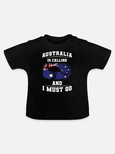 Outback Känguru Metropole - Baby Bio-T-Shirt mit Rundhals - Schwarz