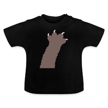 Katzen Klauen Pfoten Tatzen Krallen Silhouette - Baby Bio-T-Shirt mit Rundhals - Schwarz - Vorne