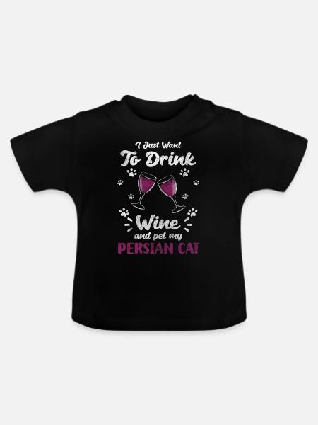 Perser Langhaarkatze - Baby Bio-T-Shirt mit Rundhals - Schwarz