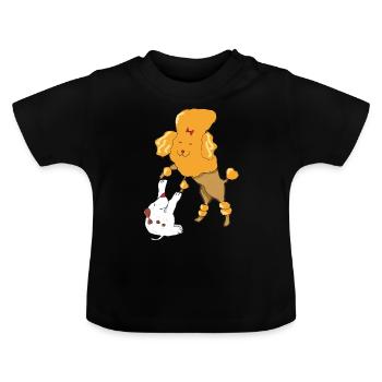 Dancing Dogs A - Baby Organic T-Shirt with Round Neck - black - Front