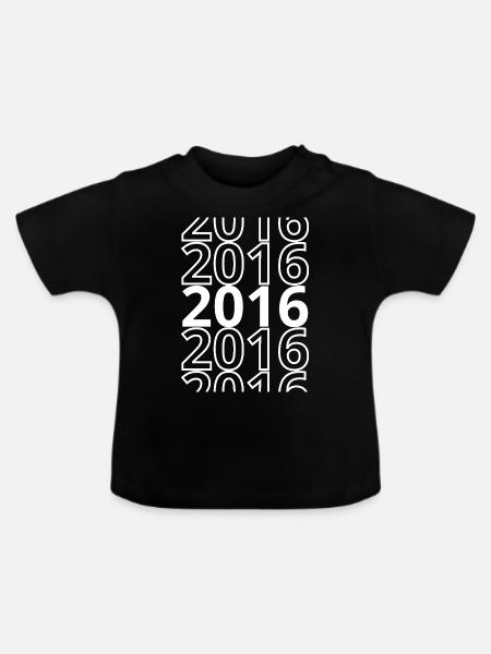 2016 2016 2016 - Baby Bio-T-Shirt mit Rundhals - Schwarz