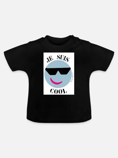 Ich bin Kühle - Baby Bio-T-Shirt mit Rundhals - Schwarz