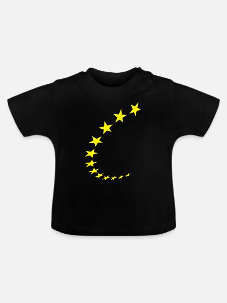 Stars - Baby Bio-T-Shirt mit Rundhals - Schwarz