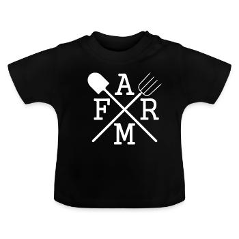 Farmer farm farmer farmer yard gift - Baby Organic T-Shirt with Round Neck - black - Front