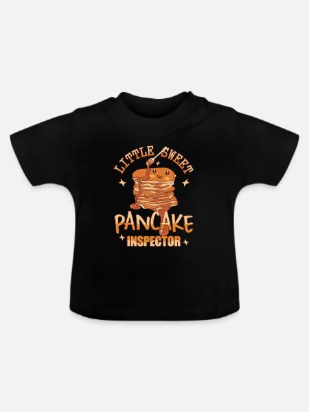 Pfannkuchen-Inspektor - Baby Bio-T-Shirt mit Rundhals - Schwarz