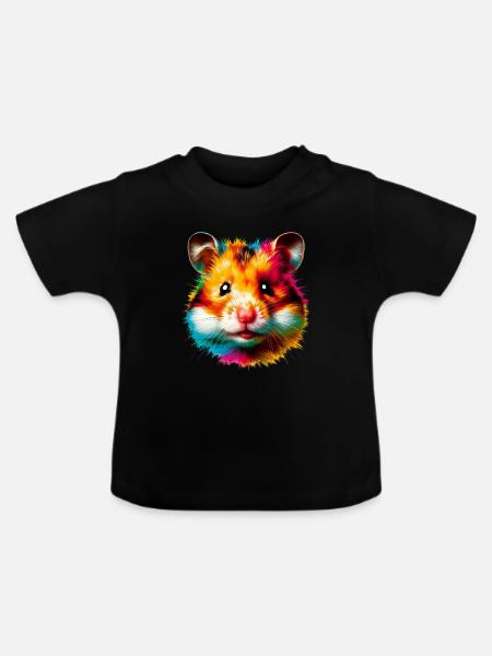 Hamster - Baby Bio-T-Shirt mit Rundhals - Schwarz