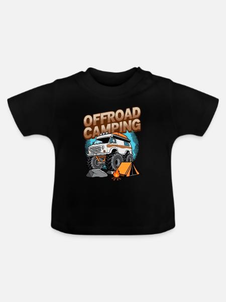 Offroad Camping - Baby Bio-T-Shirt mit Rundhals - Schwarz