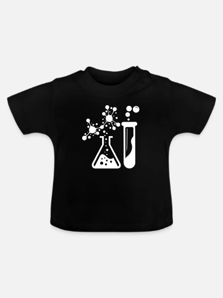 Chemie Silhouette Labor-Experiment - Baby Bio-T-Shirt mit Rundhals - Schwarz