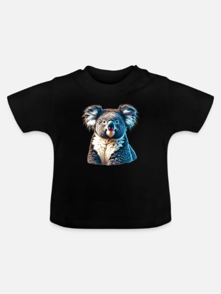 Koala - Baby Bio-T-Shirt mit Rundhals - Schwarz