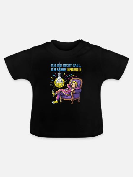Energiegeladenes Chill-Design mit Glühbirne - Baby Bio-T-Shirt mit Rundhals - Schwarz
