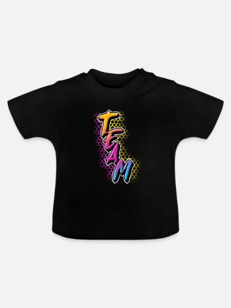 Team - Baby Bio-T-Shirt mit Rundhals - Schwarz