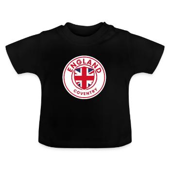 Coventry Crest inspiriertes Rundell - Baby Bio-T-Shirt mit Rundhals - Schwarz - Vorne